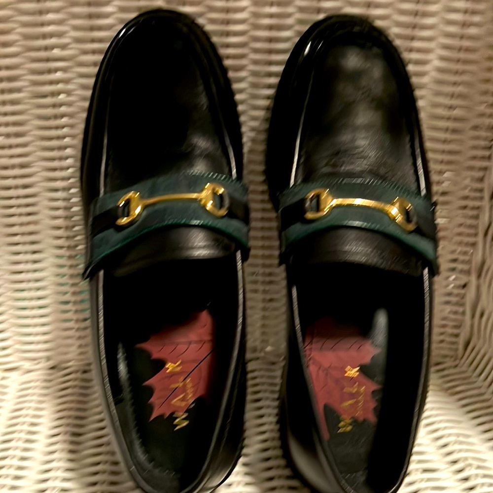 Genuine leather WALK London platform loafers.